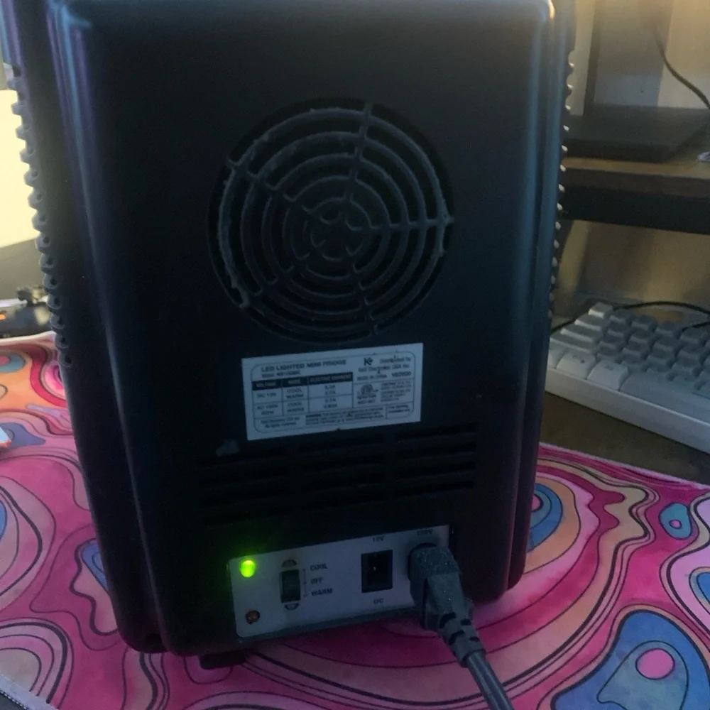 black mini fridge